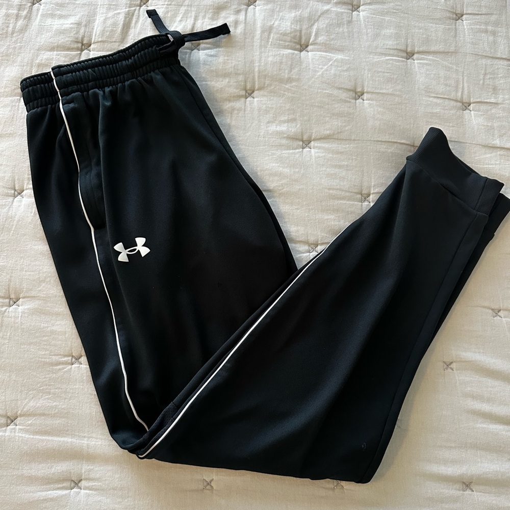 Boy’s Under Armour Black Joggers with White Detailing